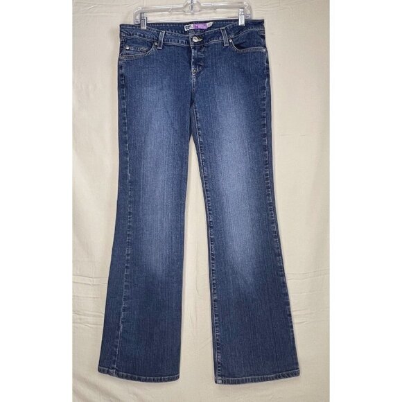 Vintage Y2K Anchor Blue Bootcut Jeans Women's 11 Dark Wash Denim Low Rise 31x31 - Picture 1 of 10